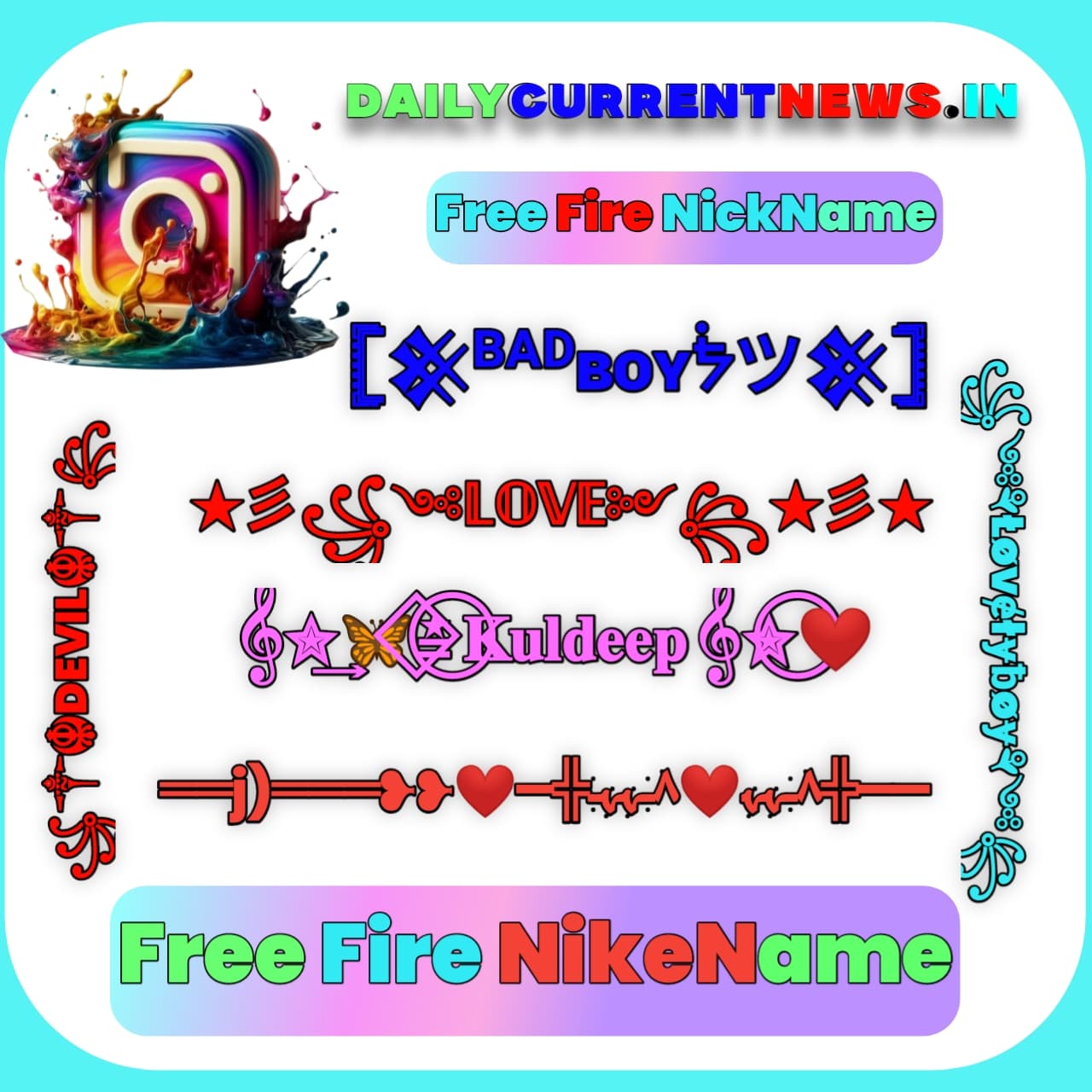 Free Fire Nick Name