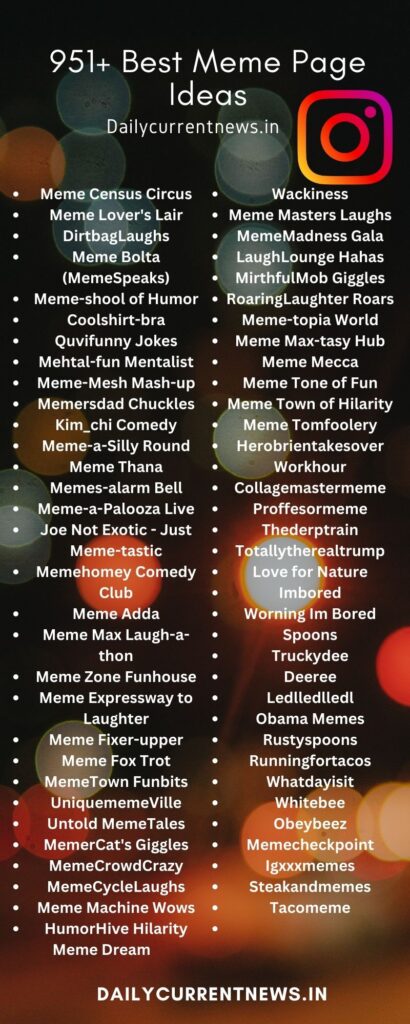 709+ Cool and Catchy Meme Page Names for Instagram 2023